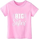 Habudda Big Sister Shirts for Girls Gifts Promoted to Big Sister Announcement Shirt Toddler 2-8T Short Sleeve Cotton T-Shirt