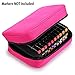 BTSKY Double-Ended Art Marker Carrying Case Organizer for Lipsticks-40 Slots Canvas Zippered Markers Storage(Pink)