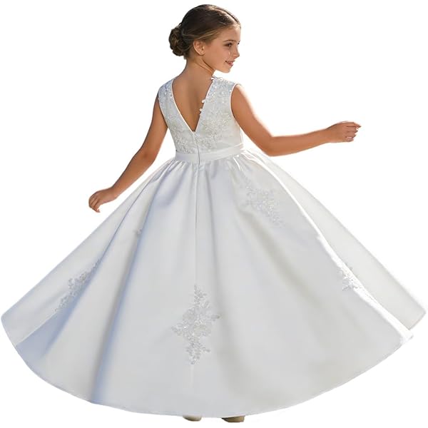 ivory embroidered dress 11 years Flower Girl Dress with Embroidered Florals in Ivory Tulle – Lisa Ann's  Creations
