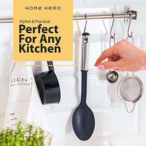 image for Home Hero Nylon Spoon Large Cooking Spoon Basting Spoon - Solid Servin