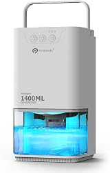 PureMate 1400ml Electric Dehumidifier Ultra Quiet Auto Shut Off LED view 1