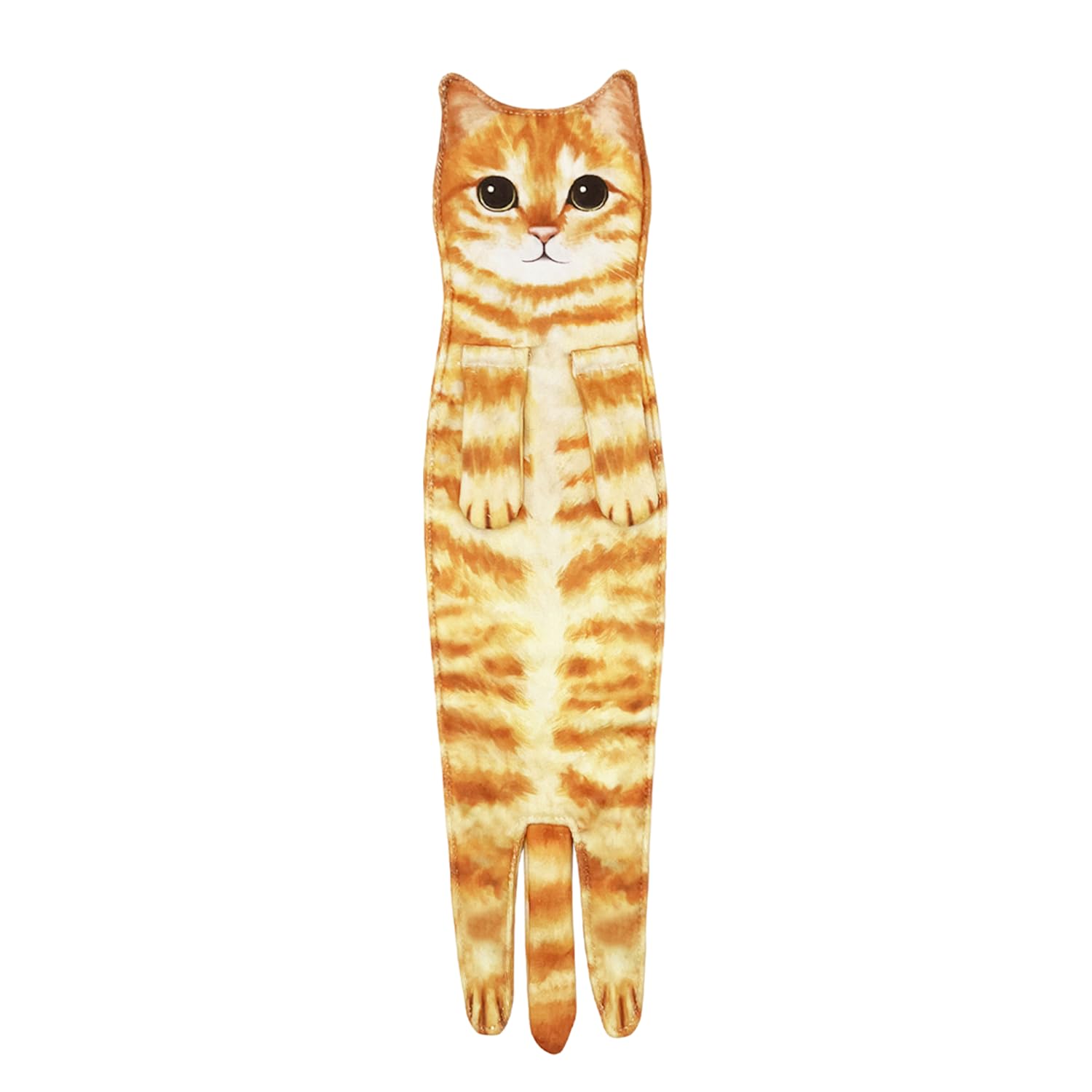 DUINIU Cute Cat Hand Towel for Bathroom and Kitchen - Kitten Pattern Absorbent, Hanging Towel - Gift for Girls and Cat Lovers (Orange Cat)