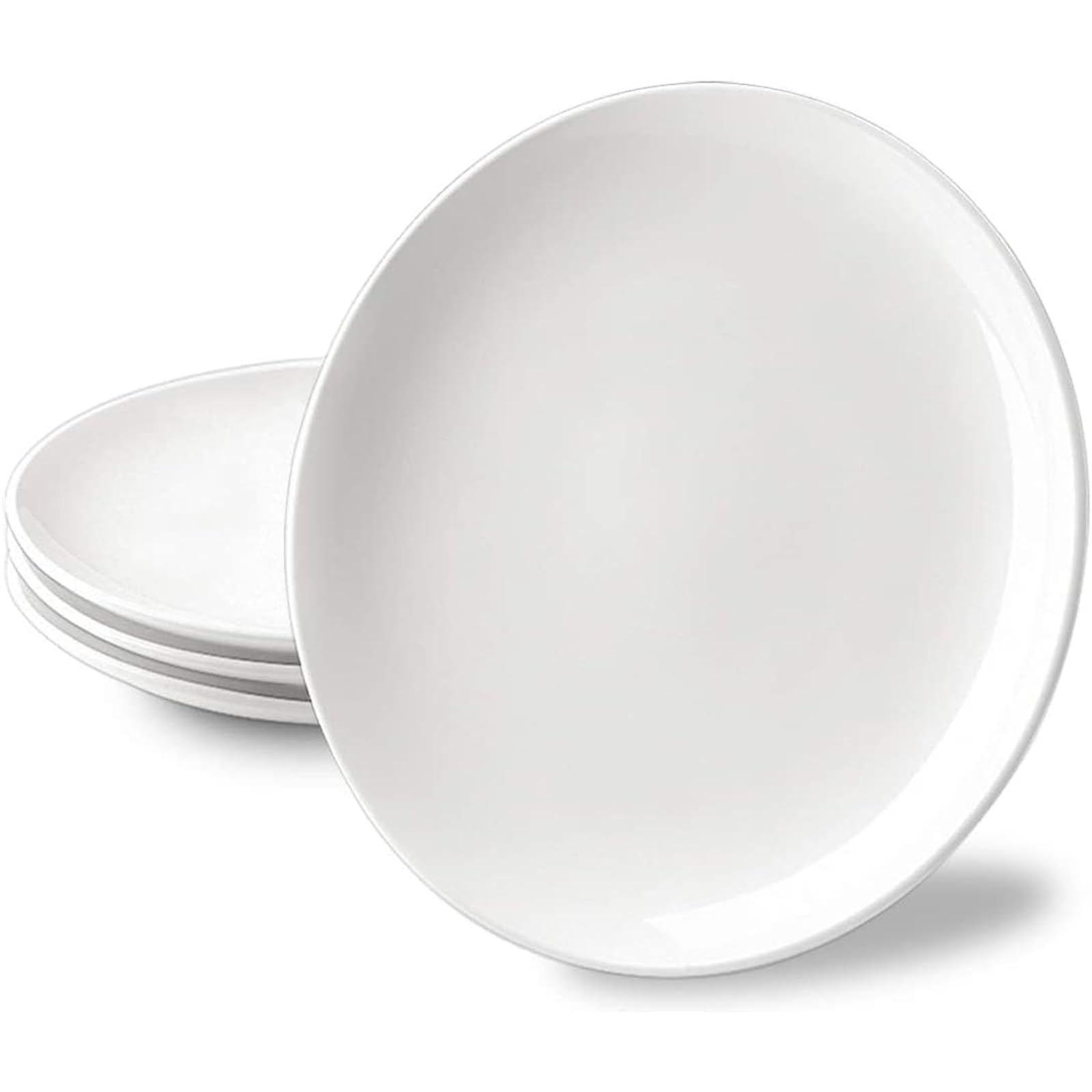 Photo 1 of (PARTIAL SET) DELLING 10 inch White Dinner Plates Set, Porcelain Dessert/Salad Plate, Serving Dishes, Dinnerware Sets, Scratch Resistant, Microwave, Oven, and Dishwasher Safe - Set of 4