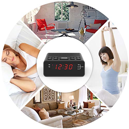 Clock Radio, Digital FM Bedside Alarm Clock Radio with USB Charger Port for Bedroom Guestroom or Livingroom