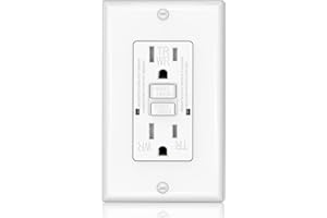 OMEENET GFCI Outlet, Weather & Tamper Resistant Outlets, UL Listed Self Test GFI Receptacle, Outdoor or Indoor, 15 Amp, White (1 Pack)