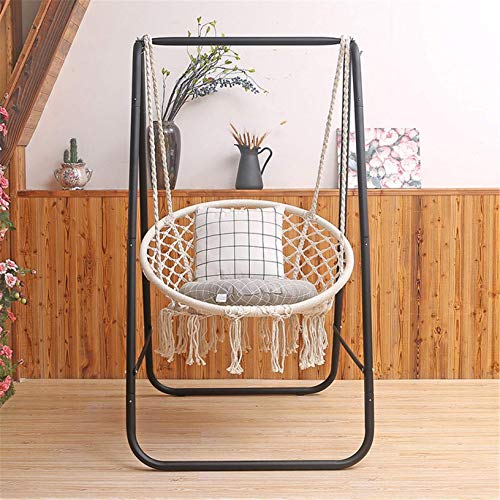ZHJIUXING SF hängesessel mit Gestell Indoor,Schaukel Hängemattenstuhl Lazy Indoor Hanging Basket Home Wohnzimmer Cradle… – Bild 5