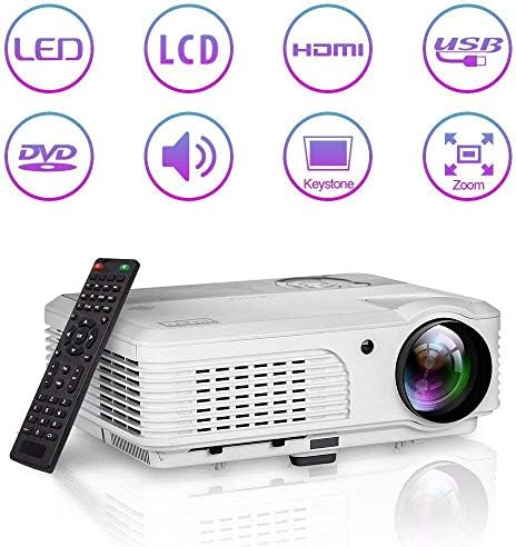4200 Lumens HD LED LCD Home Video Projector HDMI USB RCA VGA for iPhone iPad Android Laptop PC XBOX PS3 PS4 DVD TV YouTube Netflix Outdoor Movie Gaming Projector with Speakers Zoom Keystone Remote