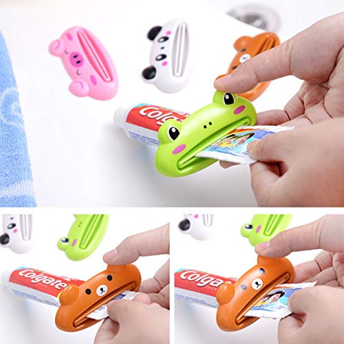 MqbY Home Daily Lovely Animal Tube Squeezer Cartoon Bathroom Toothpaste Dispenser Easy Squeeze Paste Dispenser Pig Panda Frog BearRandom Style - Thumbnail 5