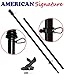 American flag and pole kit set: Includes a 3x5 ft Embroidered US flag made in USA, 6 ft aluminum tangle free spinning flag pole with carabiners, and flagpole holder wall mount bracket (Black)
