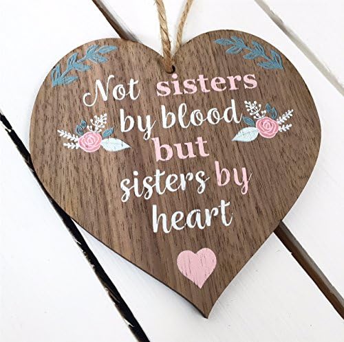 Manta Makes Sister Wooden Best friend Hanging Heart Plaque | Friendship and Love Sign