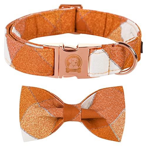 Mr. Chubbyface Plaid Dog Collar with Bow