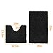 Vdomus 2-Piece Bathroom Rugs Set - Washable Bath Mat - Microfiber Restroom Rugs - U-Shaped & Rectangle - Soft, Absorbent, Non-Slip Bath Mats for Floor, Contour and Toilet - Machine Washable (Black)