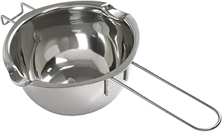 YANSHON Schmelztopf Edelstahl, 600ml Doppel-Boiler, Silber Wasserbad-Schmelzschale, Schmelztiegel für Butter, MetallKerzen-Herstellung, Küchenhelfer