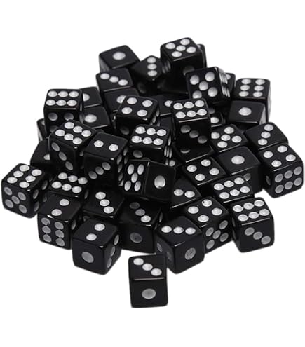 50 Pcs/Lot Dices 8mm Plastic White Gaming Dice Standard Six Sided Decider P-ot