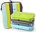 Pret a Paquet Leak-Proof Thermo-Sleeve Lunch Box, Blue - Gray - Green, Set of 3