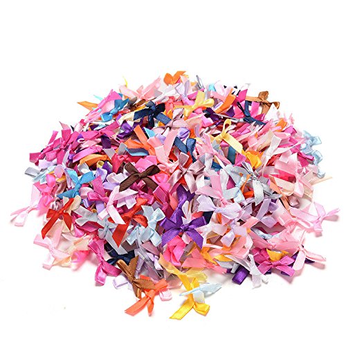 YingNeng 100Pcs Mini Satin Ribbon Flowers Bows Craft Decoration