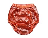 Haian Adult Incontinence Pull-on Plastic Pants Color Transparent Red 3 Pack (Large)