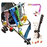 Xbes Adjustable Baby Bottle Clip Infant Toys Strap Belt Holders for Stroller (Pack of 6) Random Color