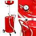 XtremepowerUS 20 Gallon Portable Waste Oil Drain Tank Air Operated Drainage Adjustable Funnel Height with Wheel, Red primary