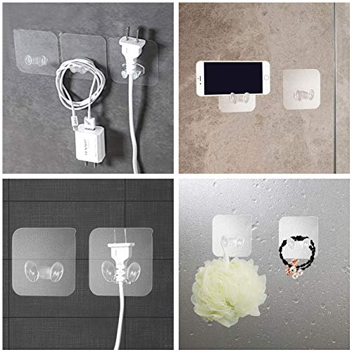 LOVEINUSA 40 pcs Adhesive Toothbrush Holder,2.3 inch Adhesive Razor Holder Toothbrush Hanger Toothbrush Holder for Home Bathroom Bedroom Office