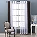 NICETOWN White Voile Textured Sheer Curtains, Grommet Top Medium Length 63