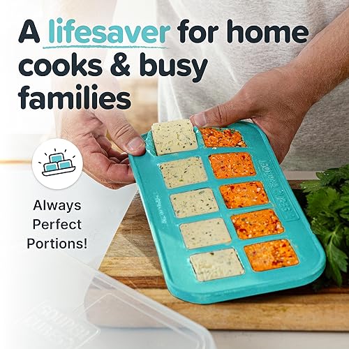 Souper Cubes - Vaschette Silicone Per Congelatore Da 1 Tazza Con Coperchio | Facile Preparazione Pasti - Foto 11