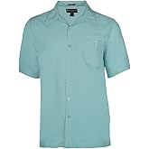 Weekender Men's Hawaiian Bungalow Short Sleeve Button-Front Shirt Turquesa X-Large