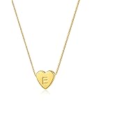 Kyerlyn Gold Heart Initial Letter Necklace for Women 14k Gold Plated Letter Pendant Necklace Necklaces Custom Name Necklace Gold Jewelry
