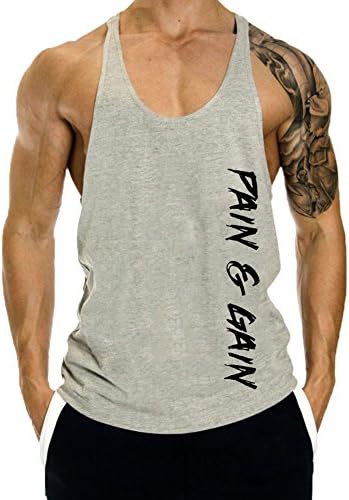 InleaderAestheticsMen's Gym Tank Tops Y-Back Workout Muscle Tee Bodybuilding Stringer Fitness Sleeveless T-Shirts
