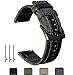 Olytop Compatible Galaxy Watch Active2 44mm 40mm Bands/Galaxy Watch 42mm Band & Vivoactive 3 Bands, 20mm Premium Nylon Sport Strap Wristbands for Garmin Vivoactive 3 /Ticwatch E Smartwatch - Black