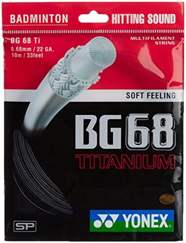 YONEX BG68 Ti Titanium Badminton Strings (Black)