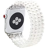 KAI Top Beaded Bracelet Compatible with iWatch Band 38mm 40mm 41mm 42mm 44mm 45mm 46mm 49mm Women, Stone Beaded Elastic Stretch Replacement Strap for Apple Watch Ultra SE Series 10 9 8 7 6 5 4 3 2 1