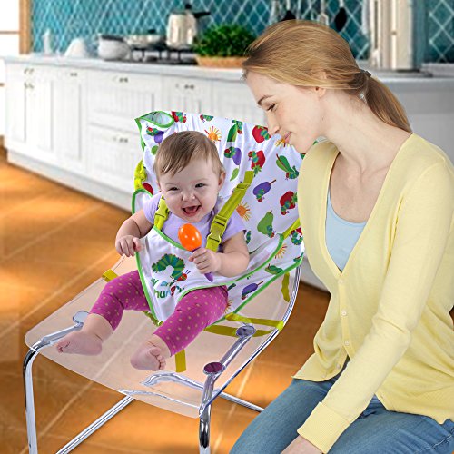 Portable High Chair, Eric Carle Travel High Chair Harness, Converts Any Chair Into Secure Baby Seat, High Chair Cover, Infant Car Seat Cover