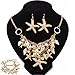 Set of 3 Ocean Beach Jewelry Sets Fashion Sea Shell Starfish Faux Pearl Collar Bib Statement Chunky Necklace Earrings Bracelet