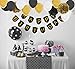 PAXCOO Black and Gold Birthday Decorations with Happy Birthday Banner Black Gold Balloons and Party Supplies for 20st, 30th, 40th, 50th, 60th, 70th,75th, 80th Birthday