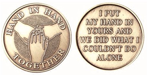 Hand In Hand Together Bulk Lot of 25 Medallions Chips Bronze I Put My Hand In Yours And Together We Did What I Could Not Do Alone