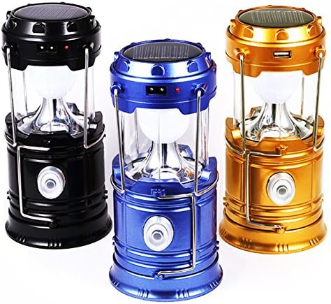 3Pack Camping Lantern Flashlights Solar Rechargeable Hiking LED Lamps, WSMY Portable Tent Lights Handheld Torch Ultra Bright for Emergency Survival Equipment