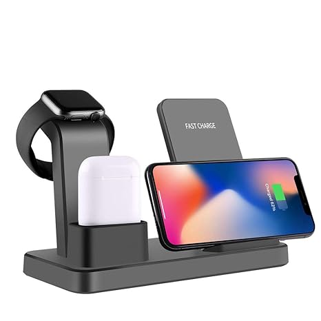 Fast Qi Wireless Charger 3in1 Ladegerät Kabelloses Induktive Ladepad Für Apple Watch für iPhone 8/8 Plus/X/Xs/XS MAX/XR Lades