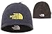 The North Face Winter Thicken Polar Fleece Knit Ski Reversible Beanie Hat (Gray, One Size)