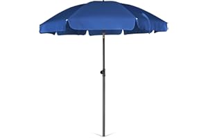 AMMSUN Patio Umbrella, 6.5 ft Outdoor Table Umbrella with Tilt Steel Pole, UPF50+ Protection, Great for Outdoor Garden Backyard, Navy Blue