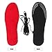 1 Pair USB Electric Powered Heating Shoes Insoles Feet Warmth-Keeping Pads Free Size (Women)