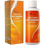 Tanning Lotion Bronzer for Body - Tanning Salon Quality Gradual Sunless Tanner for a Deep Dark Tan - Moisturizing Streak Free Radiant Glow - Golden Goddess Indoor Bronzing with Shea & Cocoa Butter