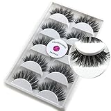5 Pairs/Box 3D Real Mink False Eyelashes LASGOOS 100% Siberian Mink Fur Luxurious Wispy Natural Cross Long Hot Fake Eye Lashes Y7