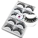 5 Pairs/Box 3D Real Mink False Eyelashes LASGOOS 100% Siberian Mink Fur Luxurious Wispy Natural Cross Long Hot Fake Eye Lashes Y7