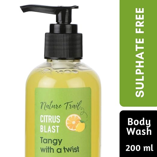 Nature Trail Citrus Blast Body Wash-All Natural & Organic Ingredients, No Sulphate & Paraben-200ML