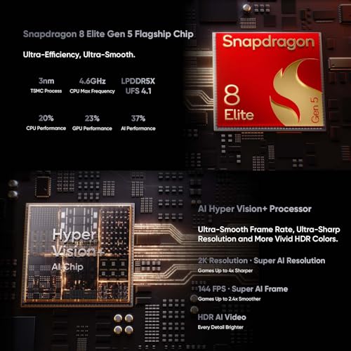 realme GT 8 Pro Smartphone 5G Snapdragon 8 Elite Gen 5, 12GB + 256GB, 144Hz 6.79" QHD+ AMOLED Display, 7000mAh Battery and SuperVOOC 120W/Wireless Charging 50W, 200MP + 50MP IMX906 + 50MP, Blue