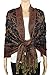 Achillea Soft Silky Reversible Paisley Pashmina Shawl Wrap Scarf w/Fringes (Navy)