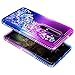 Nokia 6.1 Case, Nokia 6 2018 Case, (NOT for Nokia 6 2017) NageBee Glitter Liquid Quicksand Waterfall Floating Flowing Sparkle Shiny Bling Diamond Shockproof Girls Cute Case -Purple/Blue