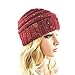 AIMKE Women's Warm Chunky Thick Stretchy Knit Beanie Skull Cap (Wine)