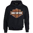 Harley-Davidson Men's Bar & Shield Pullover Fleece Hooded Sweatshirt, Black